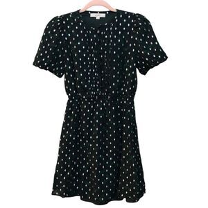 2/$30 LOFT Women’s Dress Sz SP Black and Silver Polka Dot Mini